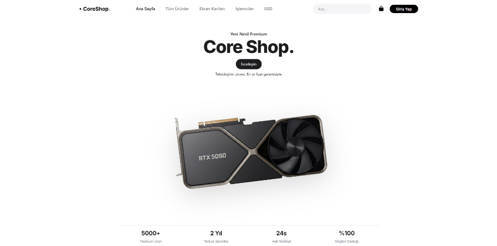 Core Shop E-Ticaret Preview